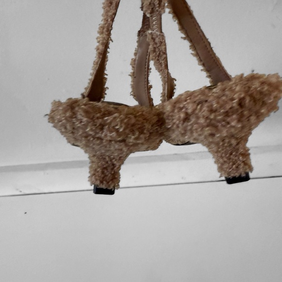 Gianni Bini Tan Fuzzy Heels - Picture 4 of 6